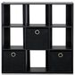 HOMLUX 9-Cube Standing Bookshelf with Bins in Espresso, , large