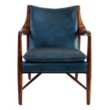 Classic Home Kiannah Leather Accent Chair in Blue, , large