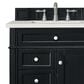 James Martin Vanities Brittany 30" Single Bathroom Vanity in Black Onyx with 3 cm Lime Delight Quartz Top and Rectangular Sink, , large