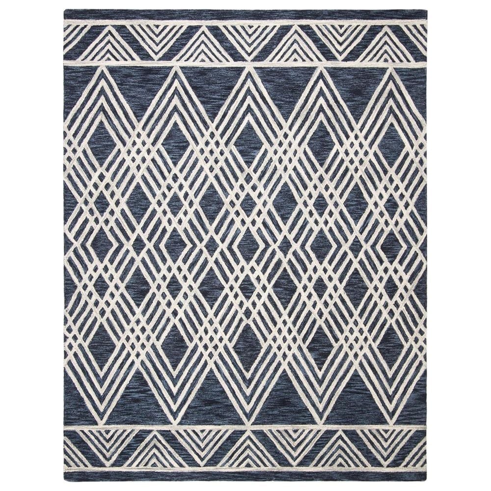Safavieh Micro-Loop MLP155N 8" x 10" Navy and Ivory Area Rug, , large