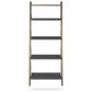 CosmoLiving by Cosmopolitan CosmoLiving Nova 4-Shelf Ladder Bookcase in Graphite Gray and Gold, , large