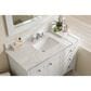 James Martin Vanities Palisades 48" Single Bathroom Vanity in Bright White with 3 cm Carrara White Marble Top and Rectangular Sink, , large