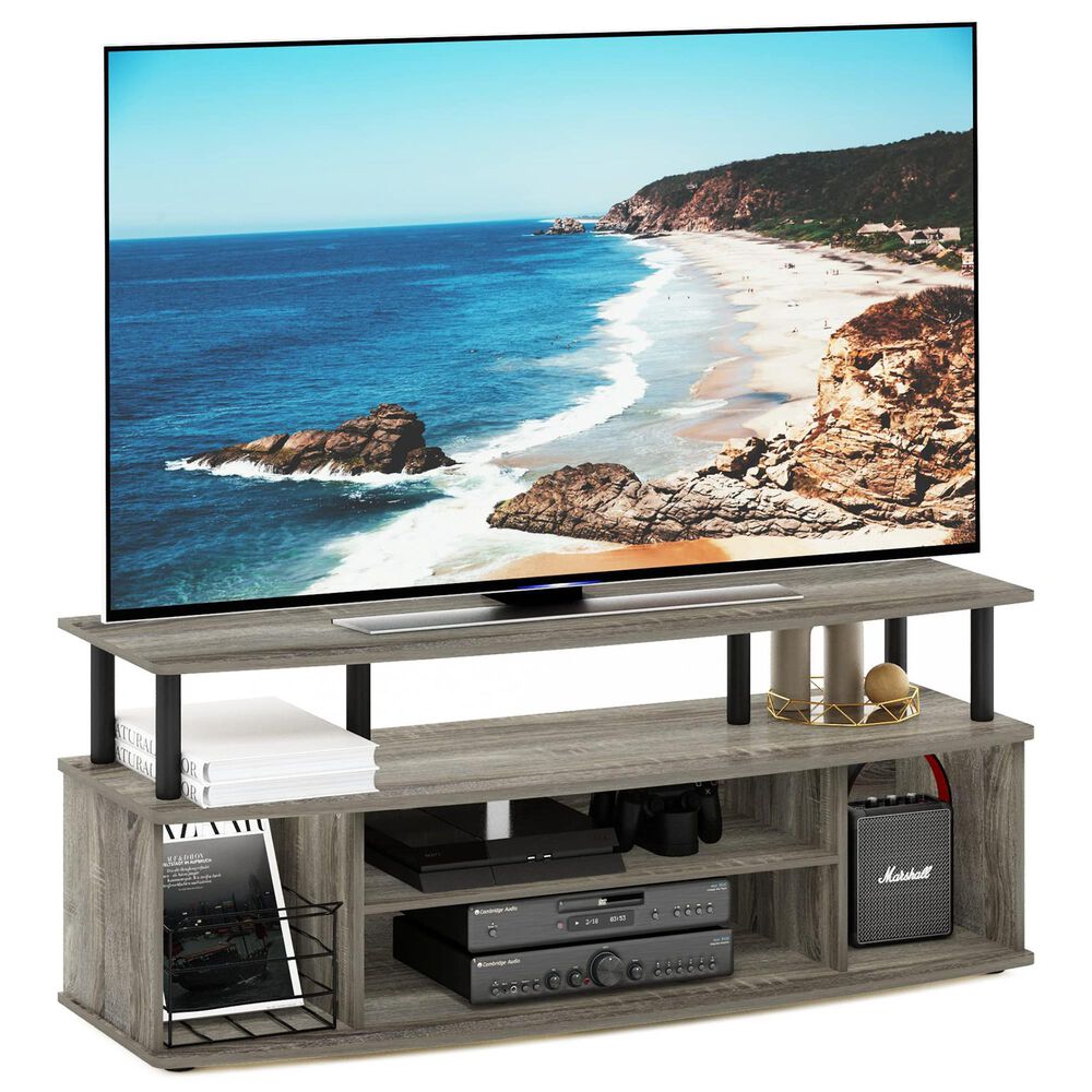 HOMLUX 47.2" Large Entertainment Center Stand for TV up to 55" in French Oak and Black, , large