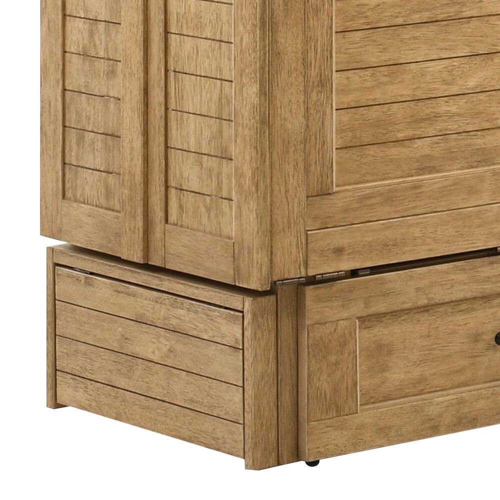 New Day Furniture Poppy Queen Murphy Cabinet Bed in Harvest Brown with Mattress , , large