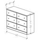 Lemoore Essentials 45" 6-Drawer Dresser Only in Frosted Pine, , large