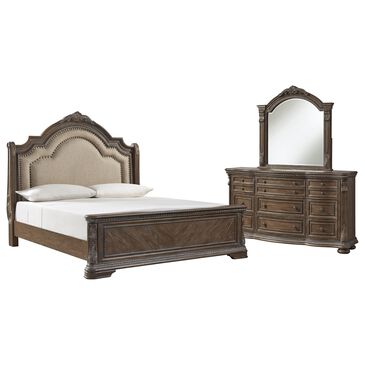 Signature Design by Ashley Charmond 3 Piece Queen Bedroom Set in Dark Brown, , large