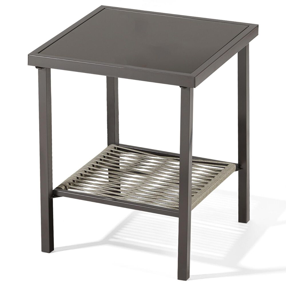 Sunwell Garden Swivel Chair Table Set in Dark Grey (Set of 3), , large