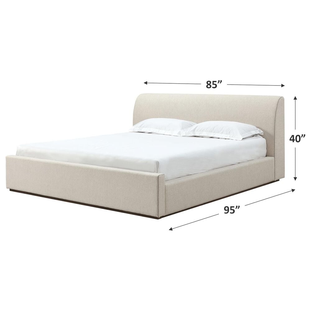 Urban Home Louis King Upholstered Platform Bed in Natural Linen, , large