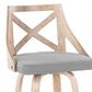 LumiSource Charlotte Swivel Counter Stool with Light Grey Fabric Upholstery in Whitewashed and Chrome (Set of 2), , large