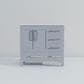 Lexora Home Jacques 36" Left Offset Single Bathroom Vanity in Dark Grey with 2 cm White Quartz Top and Rectangular Sink, , large