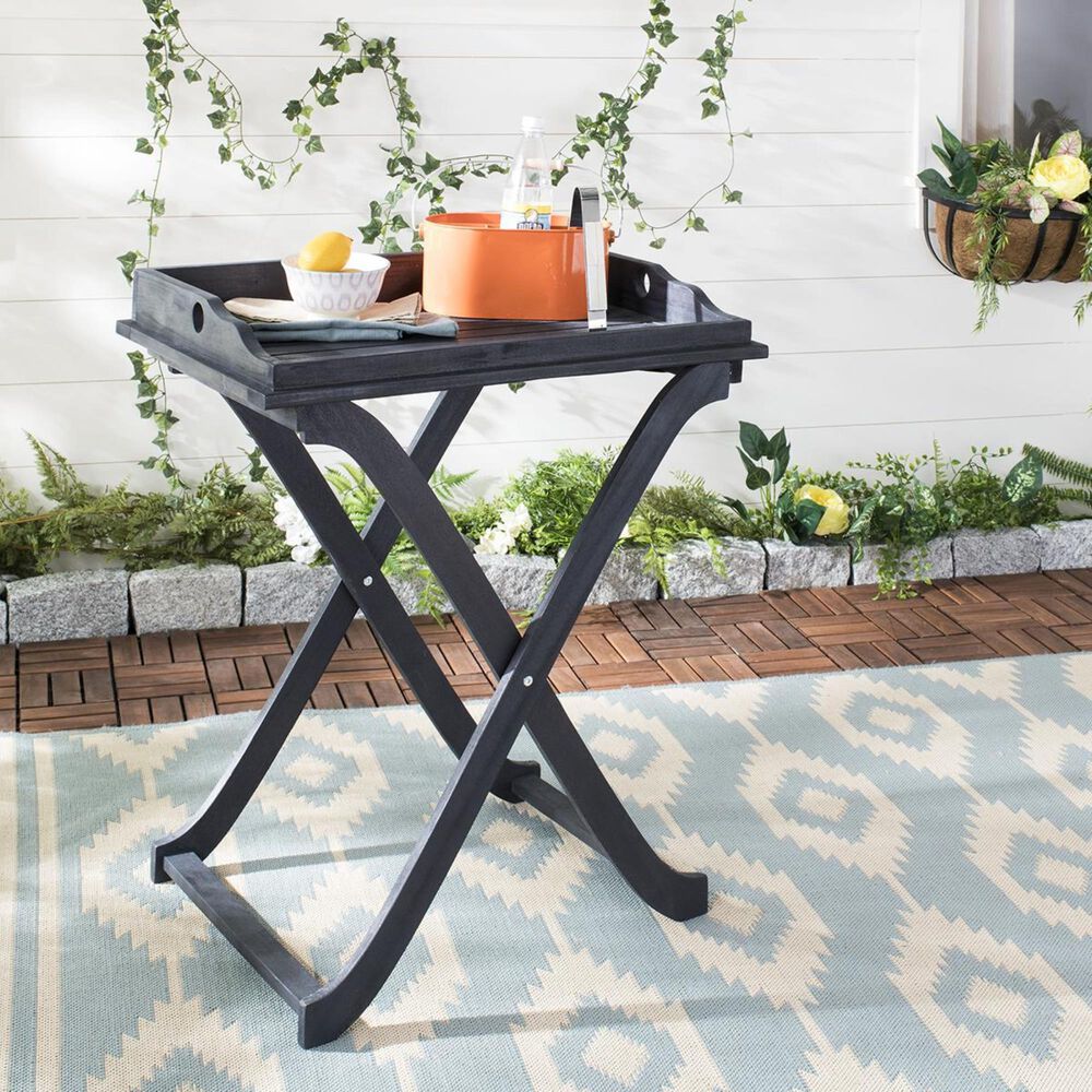Safavieh Covina Tray Table in Dark Slate Grey, , large