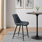 Linon Home Decor Elder 24" Counter Stool with Navy Cushion in Black, , large