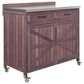 HOMLUX 39" Outdoor Kitchen Island with Stainless Table Top in Dark Brown, , large
