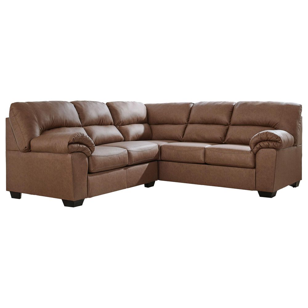 Ashley WillowBend 2-Piece Symmetrical Sectional with RAF Sofa in Caramel, , large