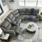Signature Design by Ashley Goalie 6-Piece Manual Reclining Curved Sectional in Pewter, , large