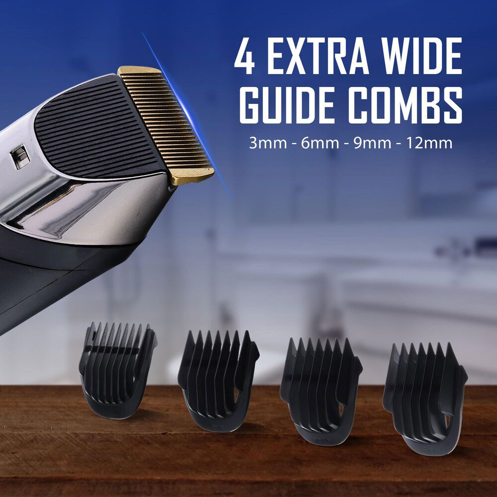 Barbosal Cordless Rechargeable Trimmer with Turbo in Black and Silver, , large