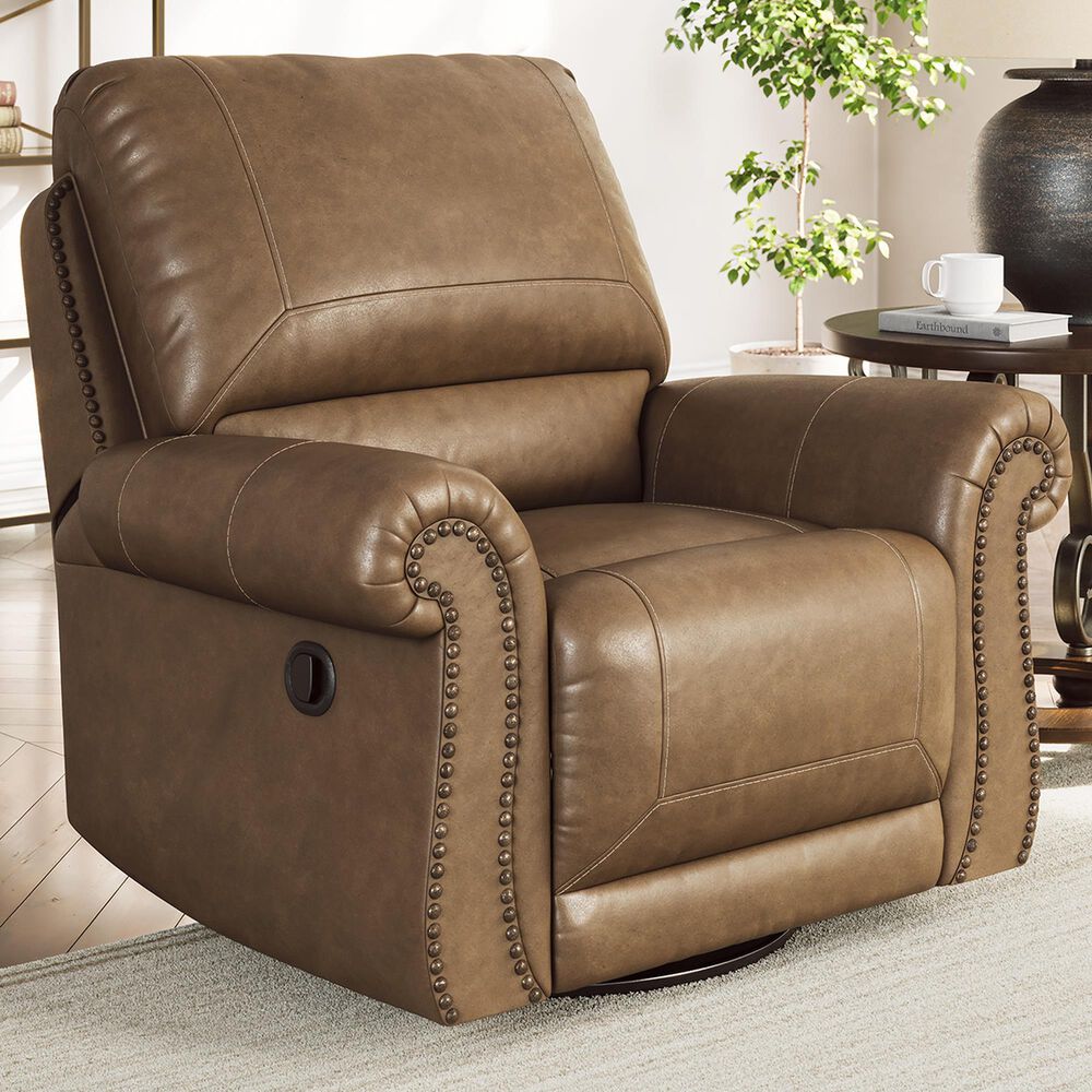 Ashley Chasemore Manual Swivel Glider Recliner in Earth, , large