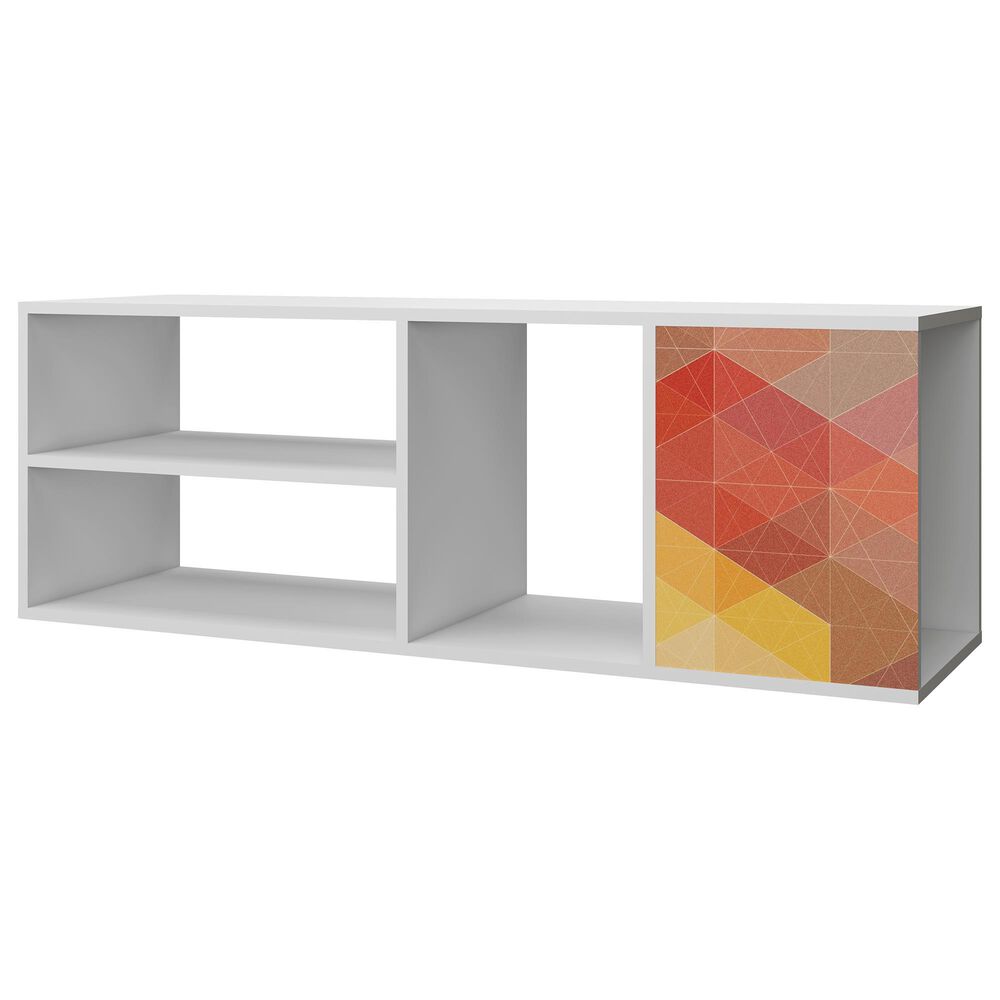 Dayton Minetta 46" Floating Entertainment Center in White/Red/Yellow, , large
