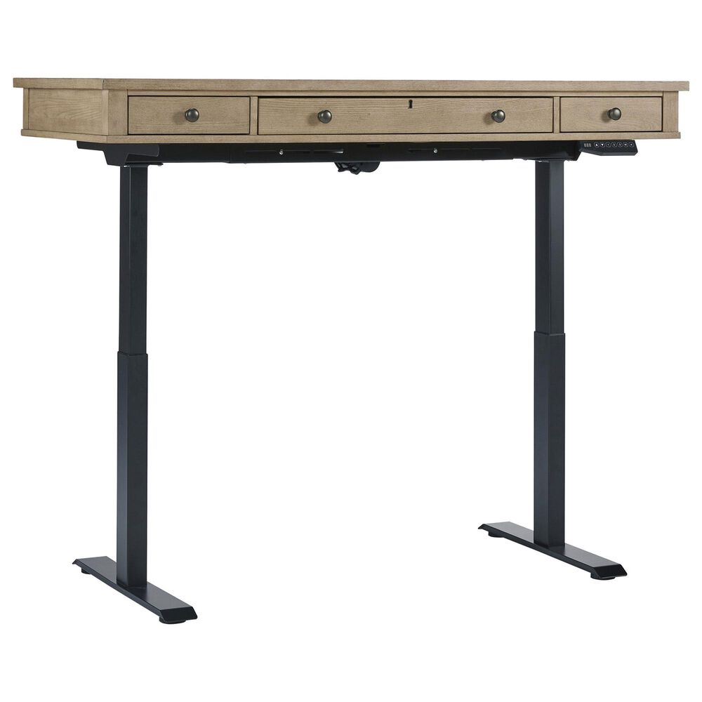 Riva Ridge Emerson 60&quot; Sit and Stand Desk in Light Elm and Black, , large