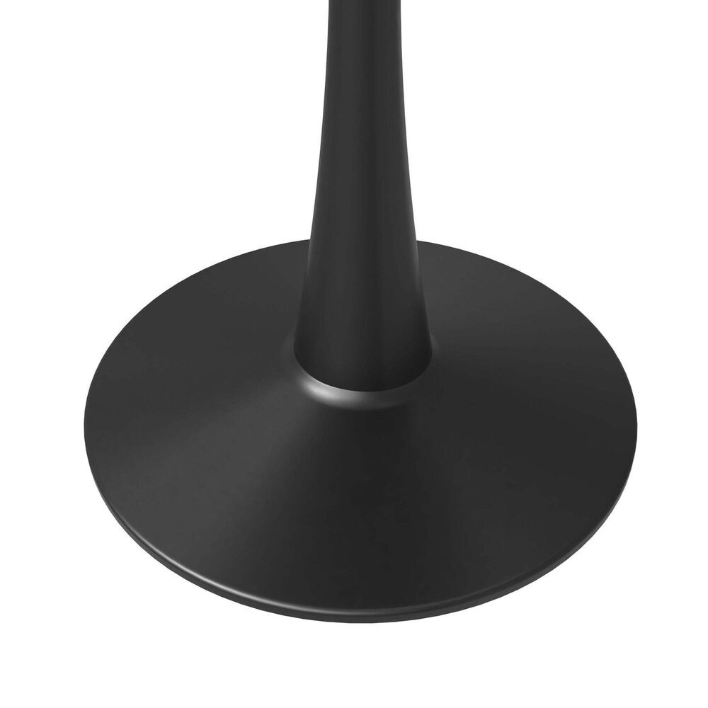 Leisuremod Leisuremod Bristol 24 round dining table Black base with marbled MDF top, , large