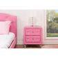 Baxton Studio Stella 2-Drawer Upholstered Nightstand in Pink, , large