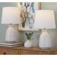 LumiSource Claudia Ceramic Table Lamp in Off White and Polished Nickel (Set of 2), , large