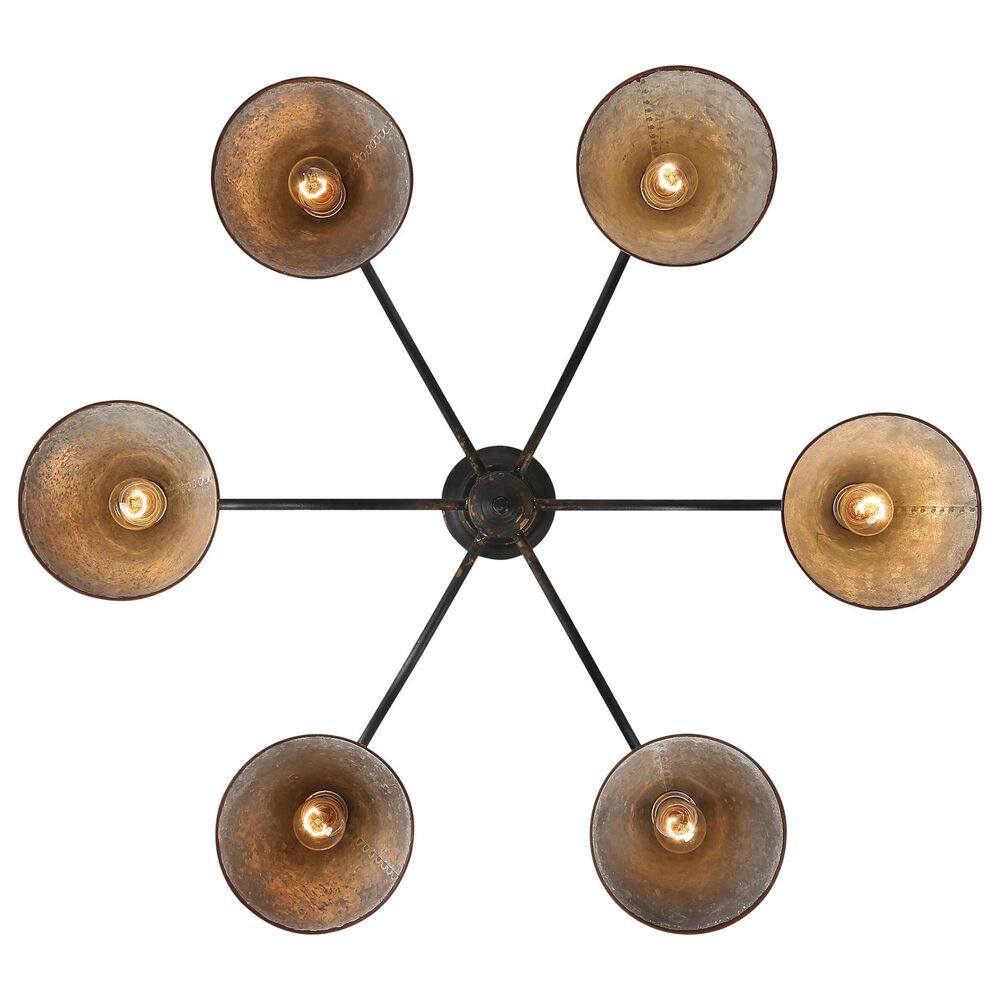 Golden Lighting Jasper 6-Light Chandelier in Antique Black and Weathered Gold, , large