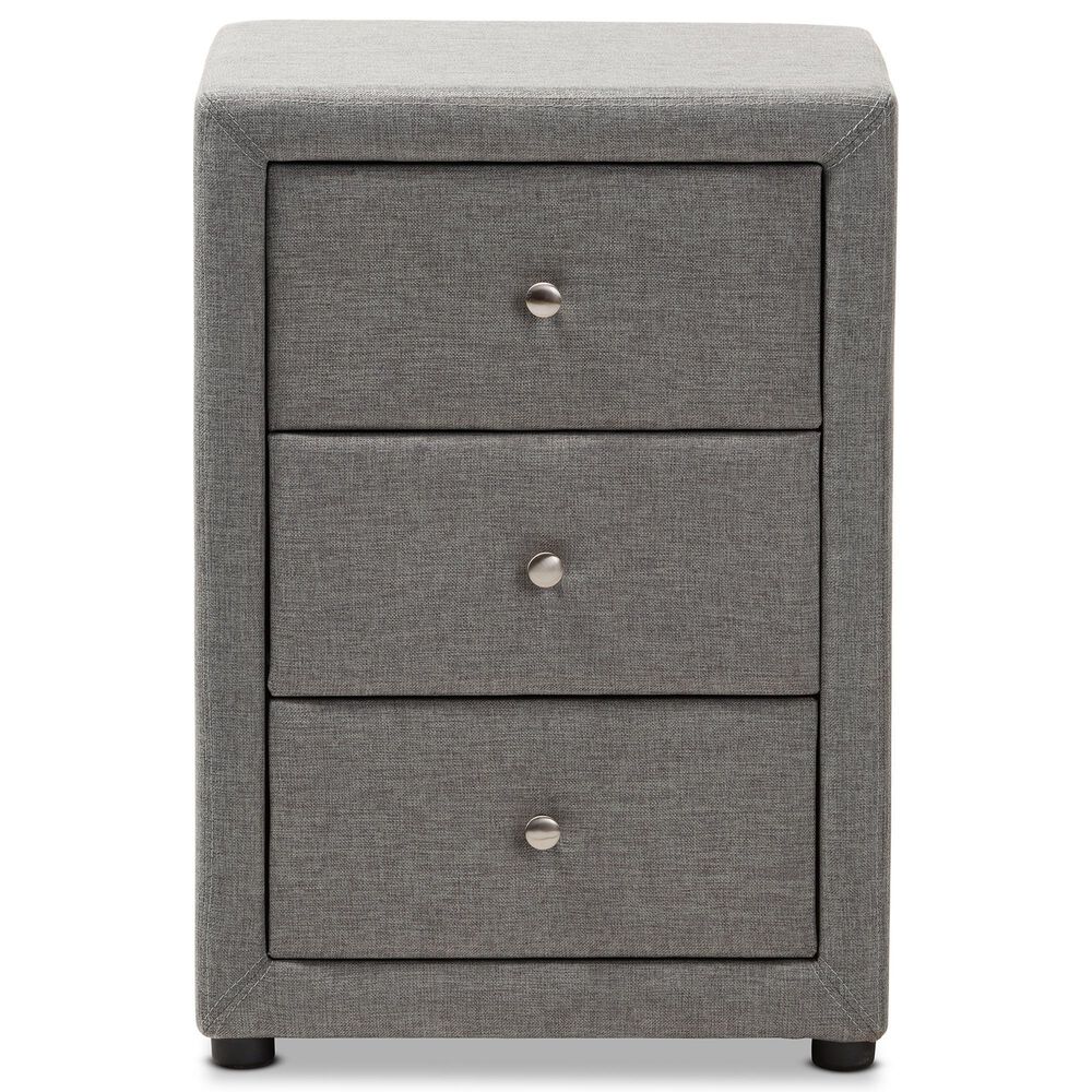 Baxton Studio Tessa 3-Drawer Nightstand in Grey, , large