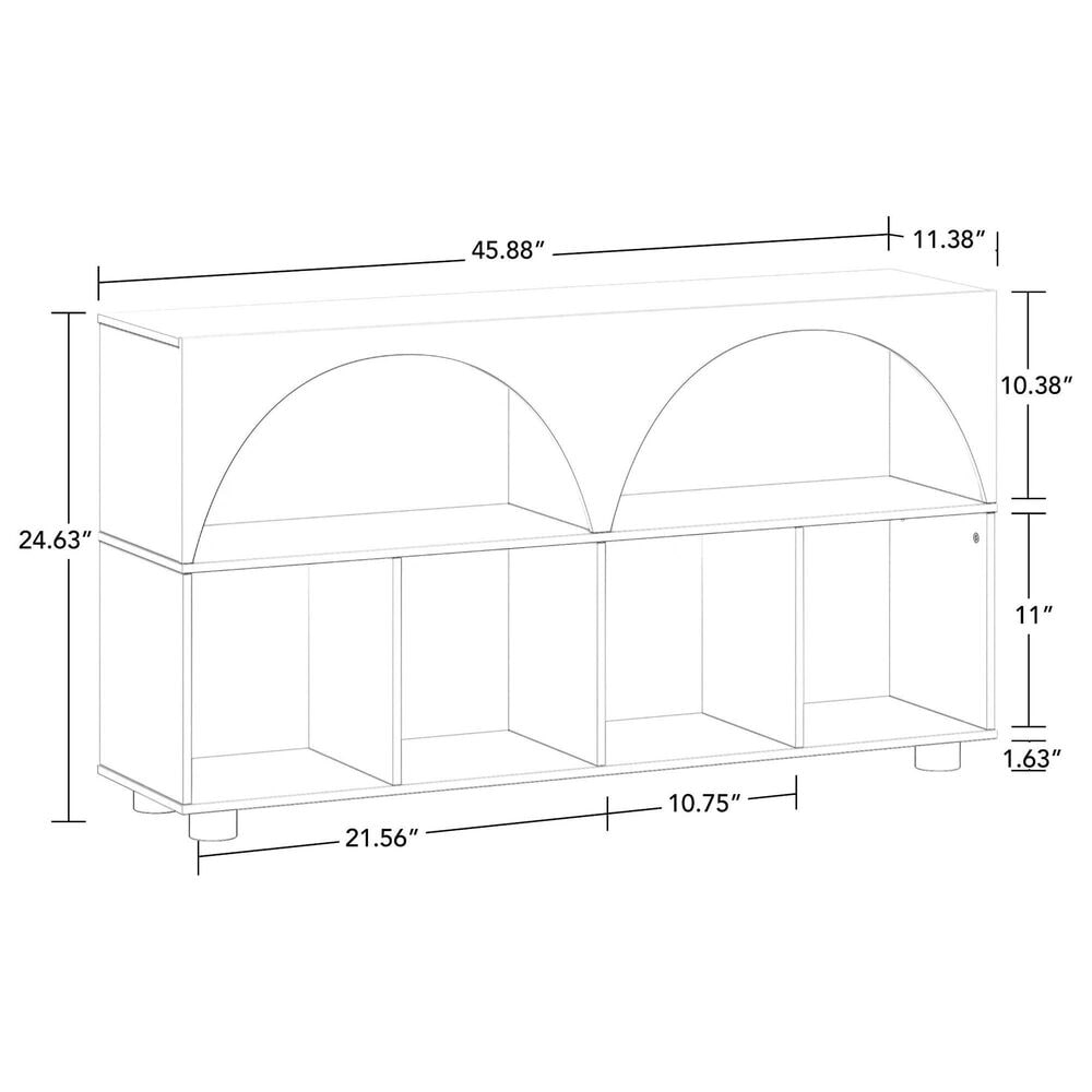 RiverRidge Home Kids Curve Appeal 46" 4-Cubby Bookcase in White, , large