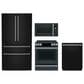 Cafe 4pc Kitchen Package with Refrigerator, Range, Microwave, and Dishwasher in Black, , large