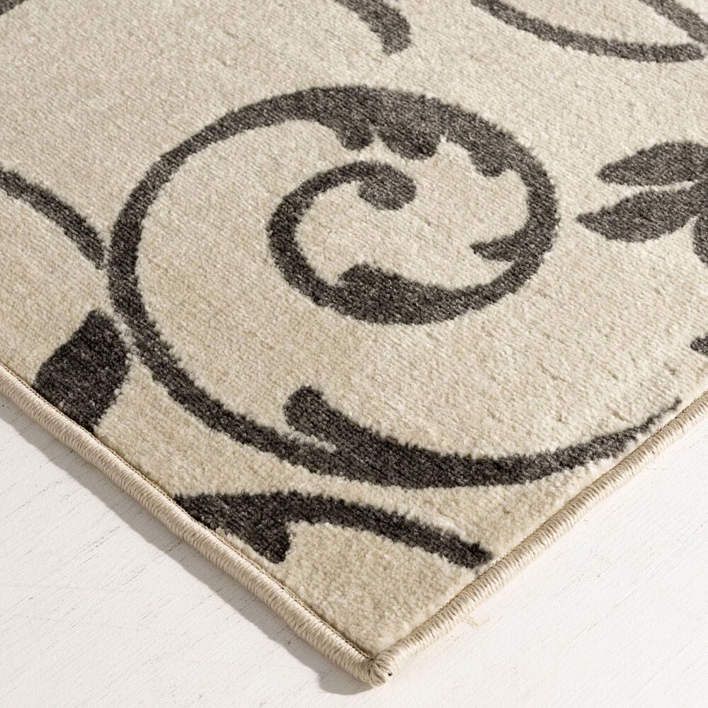 Central Oriental Terrace Tropic Macala 6&#39;7&quot; x 9&#39;6&quot; Snow and Stone Area Rug, , large
