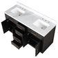 Lexora Home Abbey 60" Double Bathroom Vanity in Black Oak with 2 cm White Carrara Marble Top and Rectangular Sinks, , large
