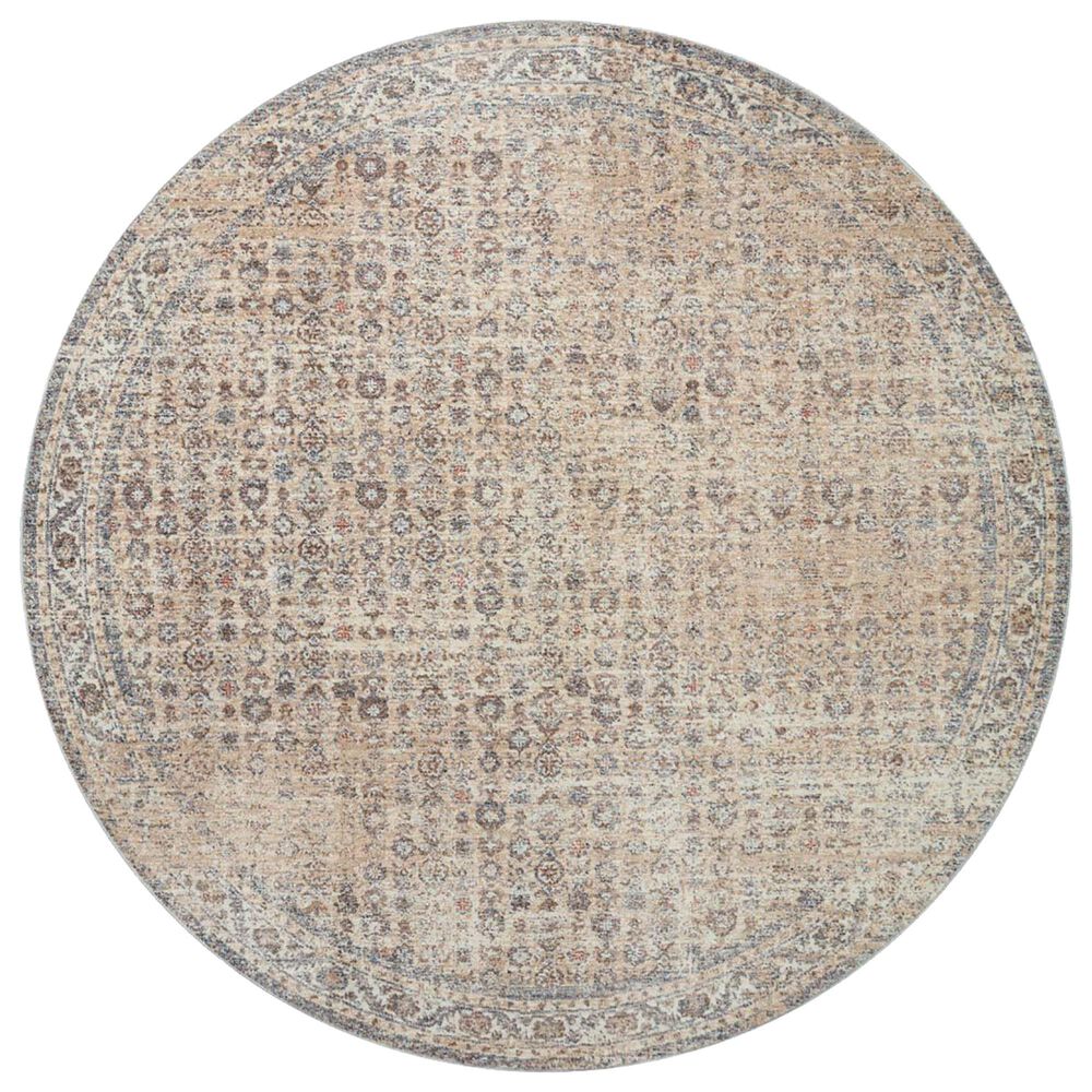 Angela Rose Blake 7"10" Round Beige and Denim Area Rug, , large