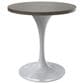 Leisuremod LeisureMod Verve Collection 27 Round Dining Table, White Base with Dark Maple MDF Top, , large