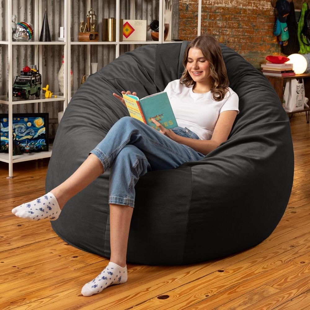Jaxx Cocoon 6&#39; Oversized Bean Bag Chair in Black, , large