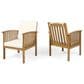 Hearth and Haven Casa Outdoor Club Chair with Cream Cushion in Brown (Set of 2), , large