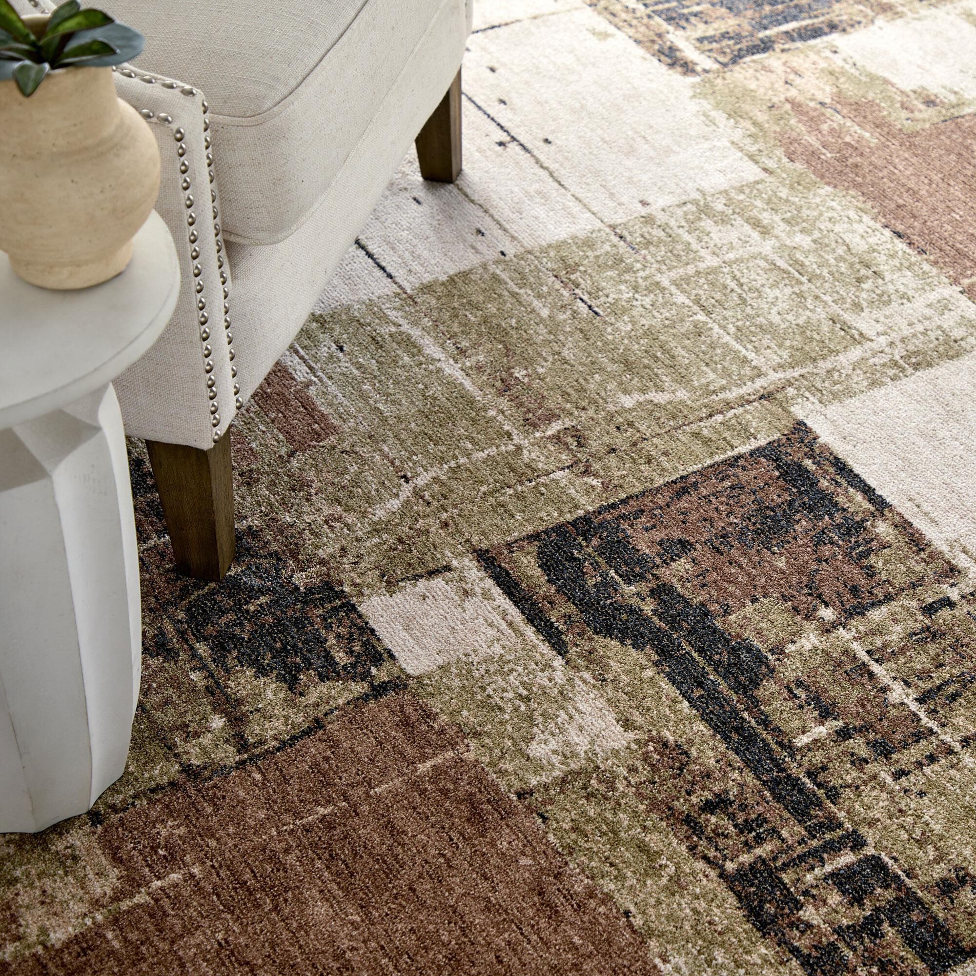 Feizy Pearson 39STF Beige and Green 5' x 7'6
