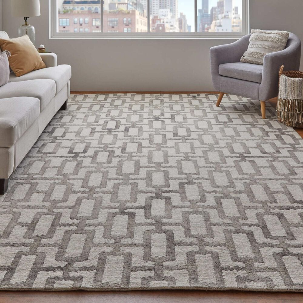 Feizy Lorrain 9&#39;6&quot; x 13&#39;6&quot; Gray and Ivory Area Rug, , large