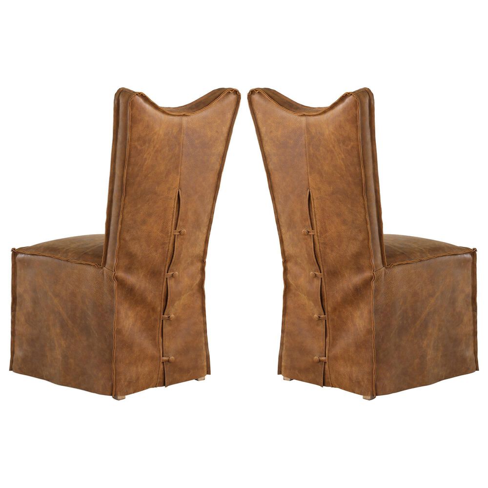 Uttermost Delroy Armless Chair Set of Two in Brown, , large