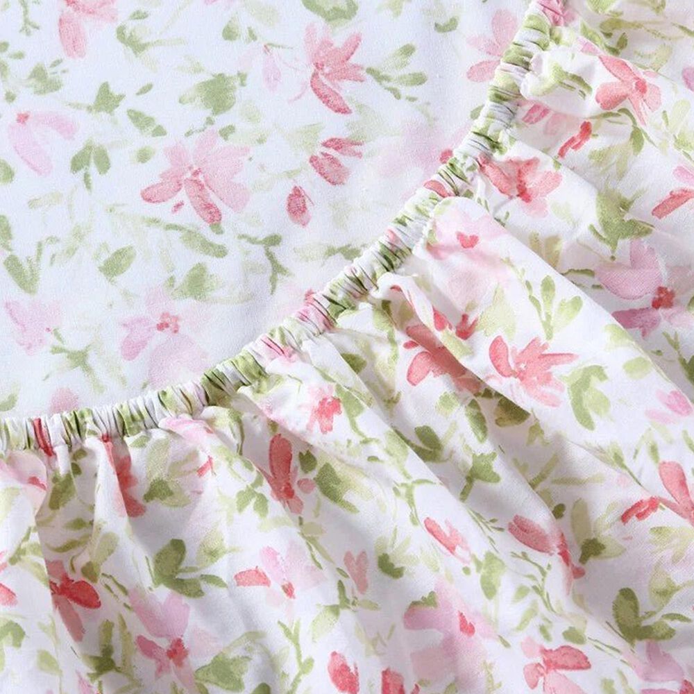 Revman Norella 4-Piece Full Sheet Set in Pink and Green, , large