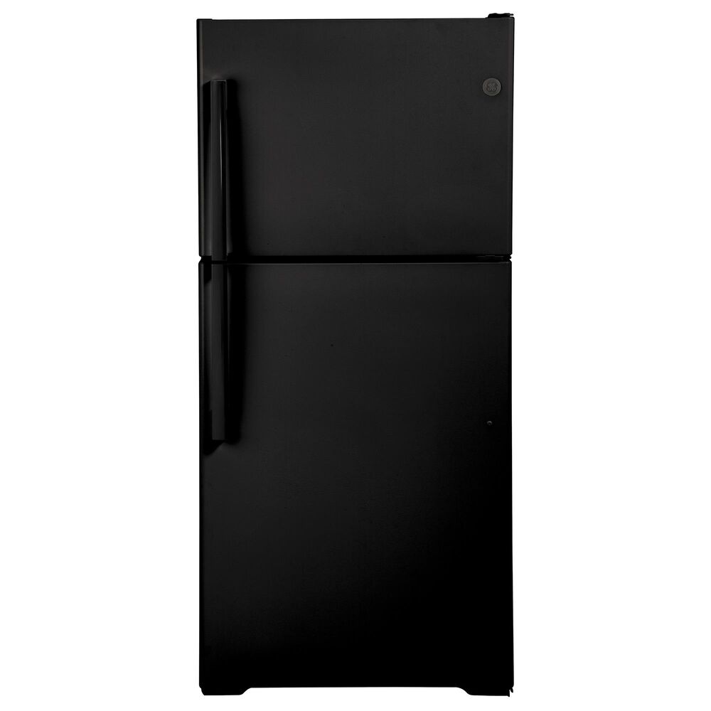 GE Appliances 19.2 Cu. Ft. Top Freezer Refrigerator with Reversible Door in Black, , large
