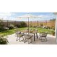Hearth and Haven Outdoor Rectangular Dining Table with Umbrella Hole in Yellow - Table Only, , large