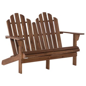 Linon Home Decor Adirondack Double Bench in Rich Acorn, , large