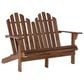 Linon Home Decor Adirondack Double Bench in Rich Acorn, , large