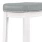 Linon Home Decor Claridge Bar Stool with Light Grey Cushion in White, , large