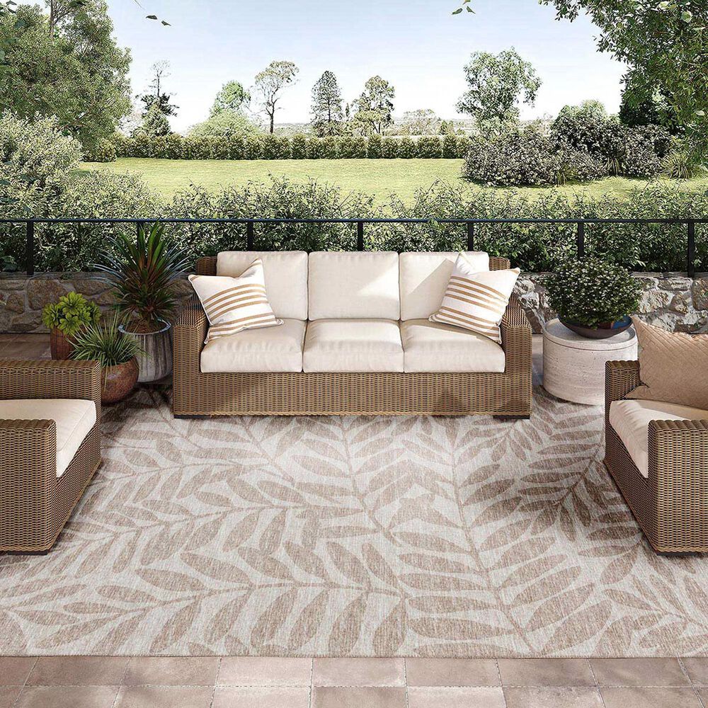 Dalyn Rug Company Sedona Floral 8&#39; x 10&#39; Putty Indoor/Outdoor Area Performance Rug, , large