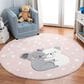 Safavieh Carousel 3" Round Pink and White Kids  Area Rug, , large