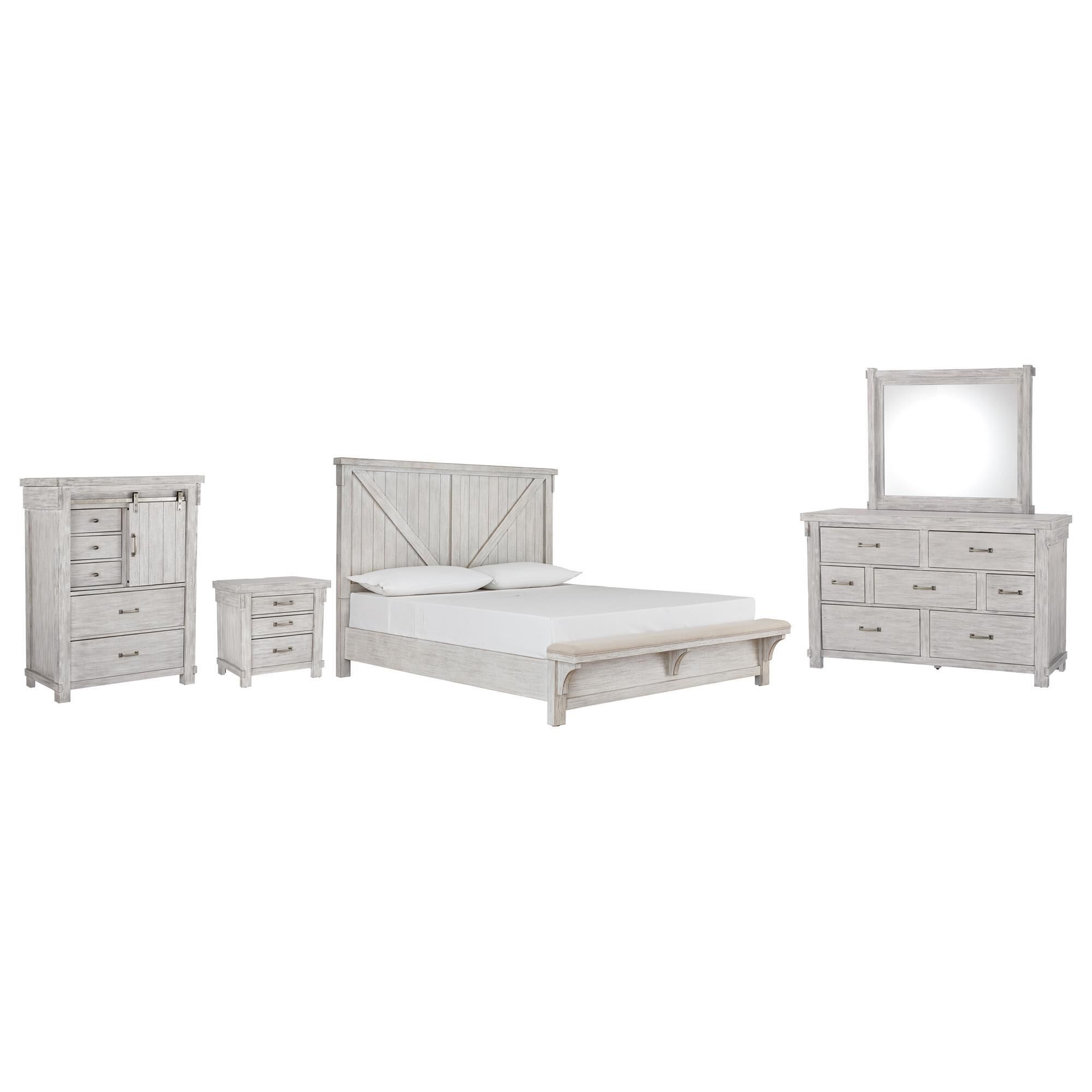 Brashland white panel sales bedroom set