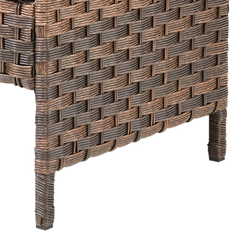 Hearth and Haven Patio Wicker Ottoman with Open Base Design in Blue (Set of 2), , large
