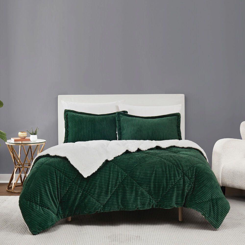 Pem America Corduroy 3-Piece Full/Queen Comforter Set in Green, , large